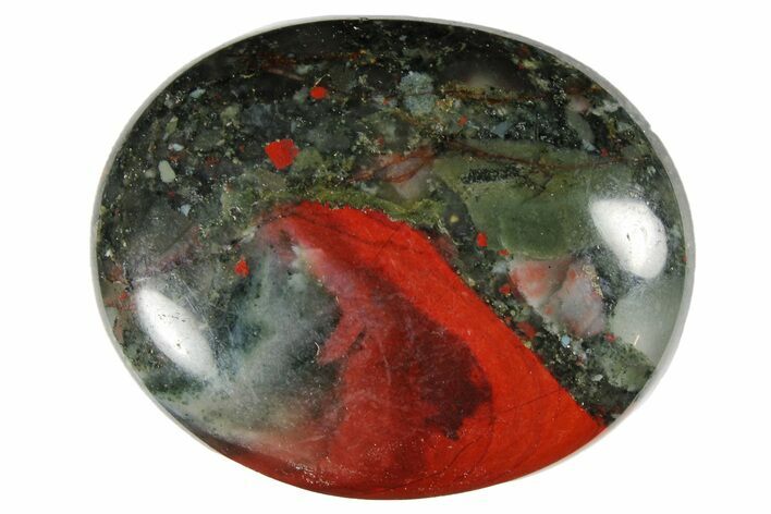 1.7" Polished Bloodstone (Heliotrope) Pocket Stones - Photo 1